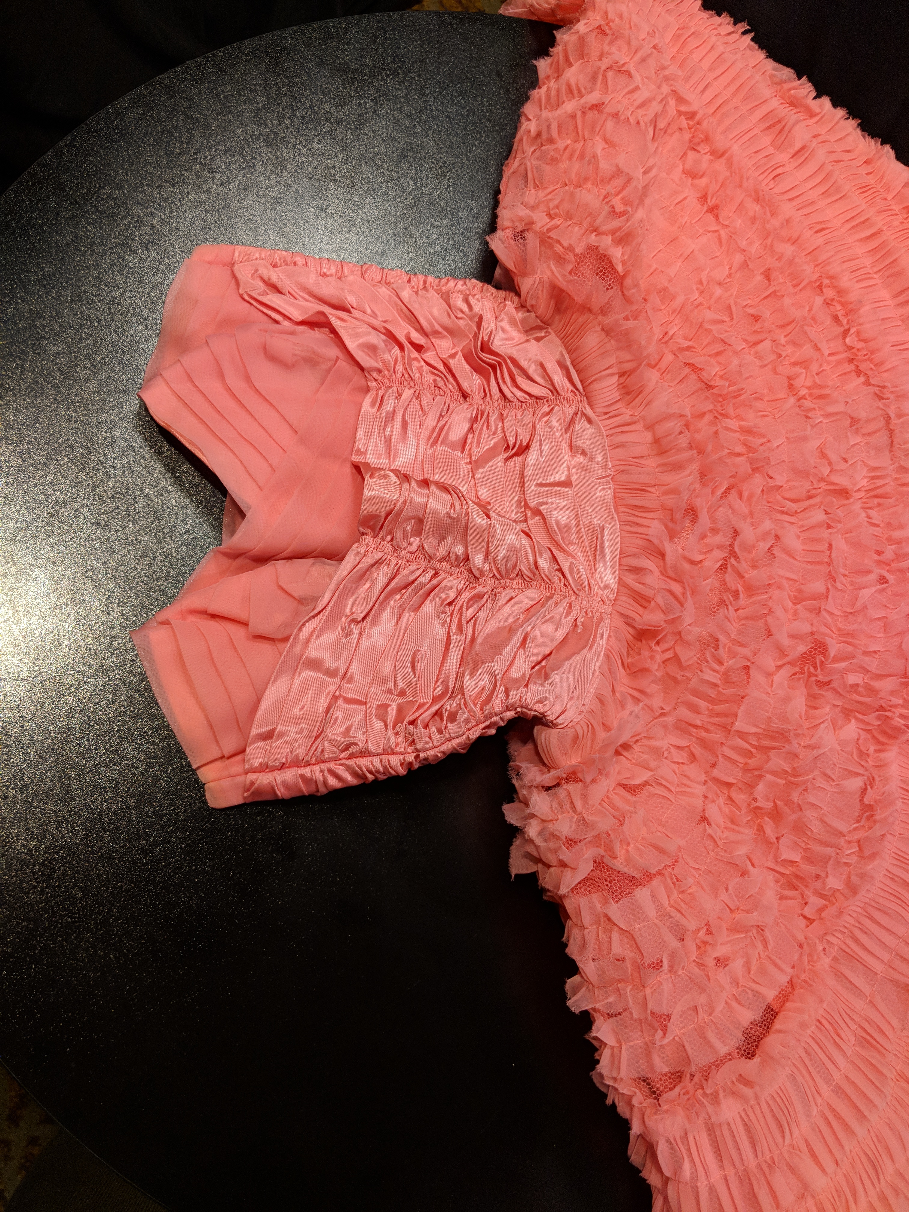 Pink formal dress from high school dance from St. Louis exhibit